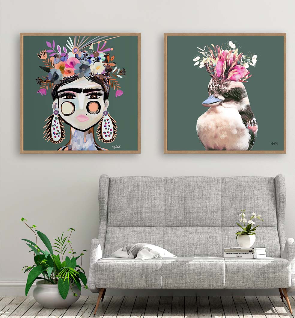 kookaburra to match funky Frida Canvas Print