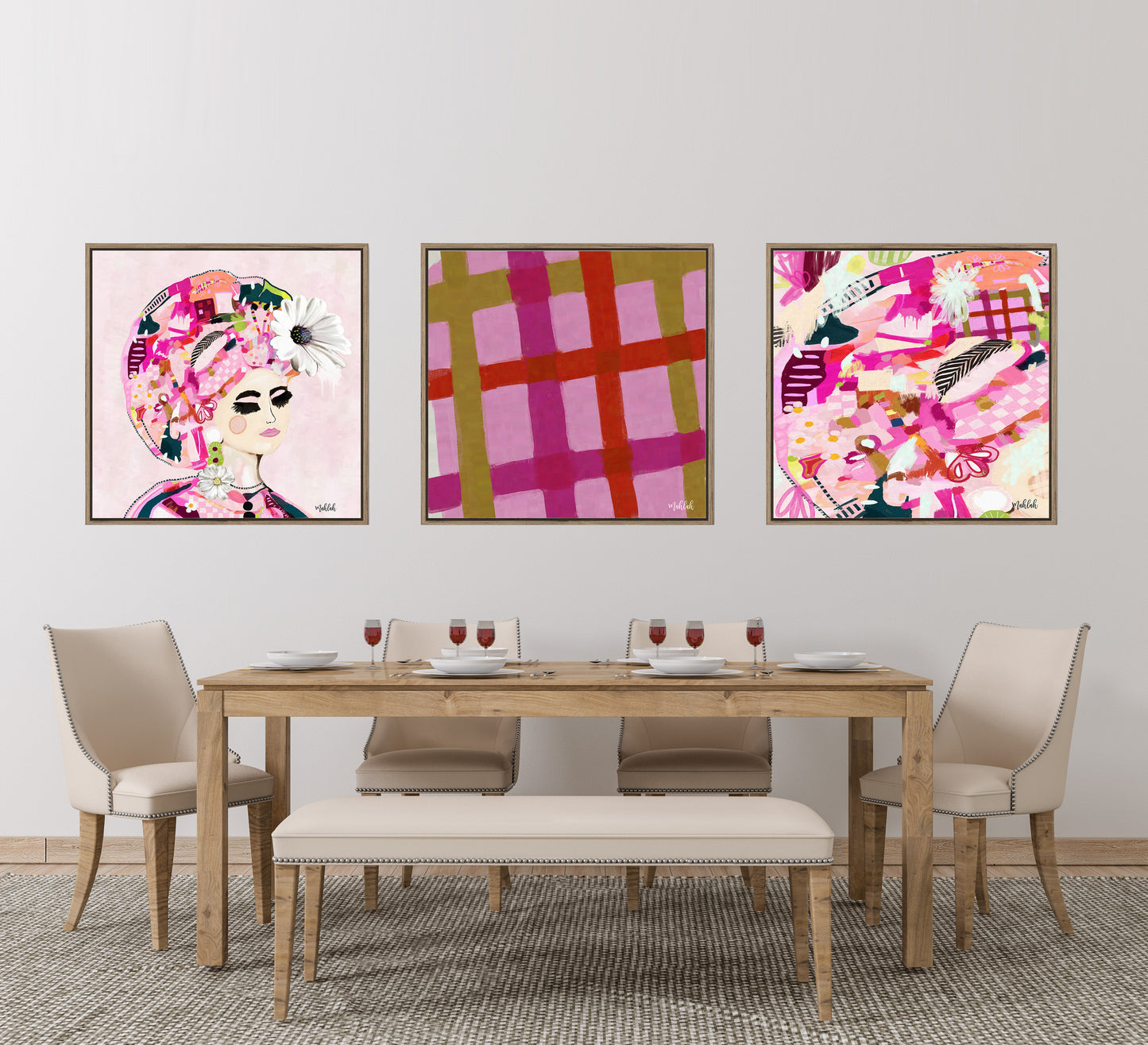 Criss cross Lolly (Square) Canvas Print