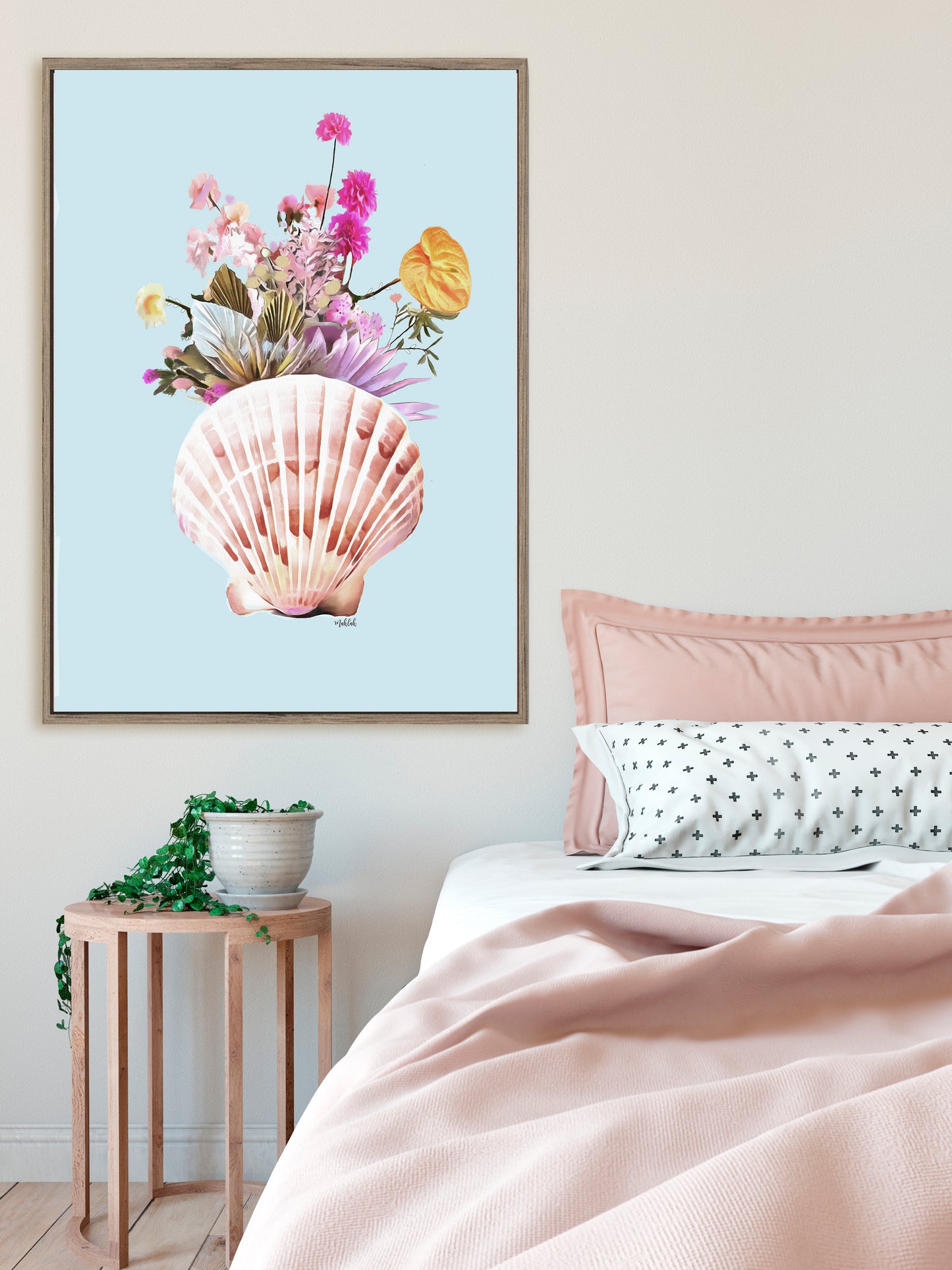 Flower shell (Blue) Canvas Print
