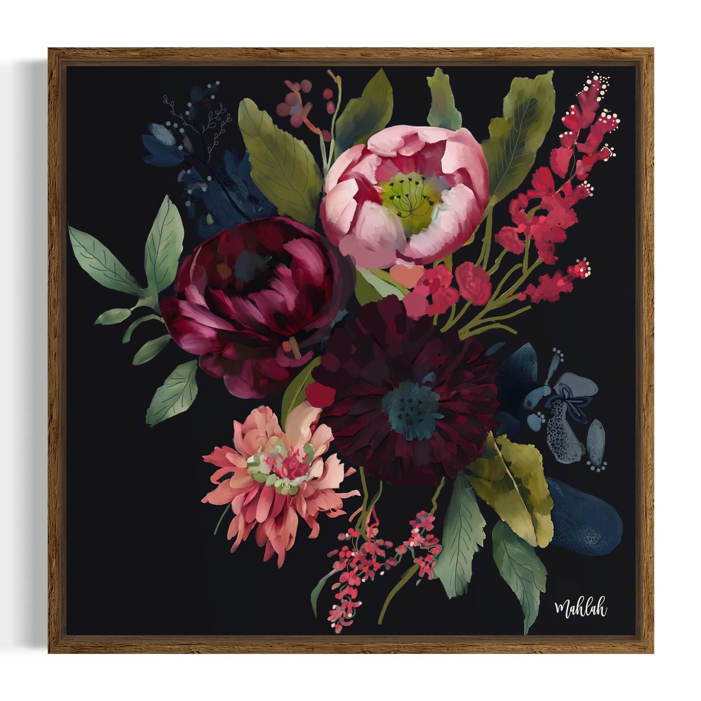 Midnight flowers Canvas Print