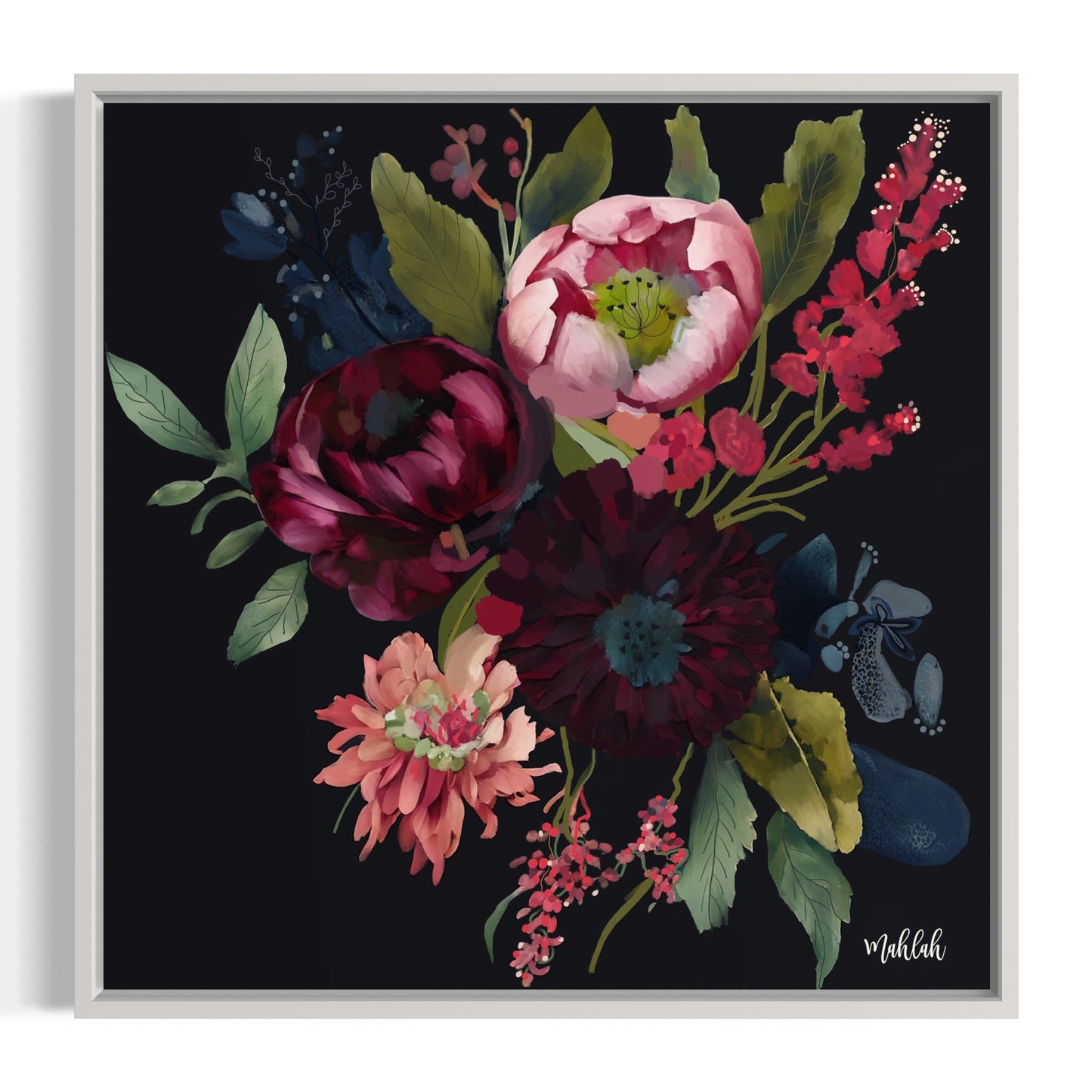 Midnight flowers Canvas Print