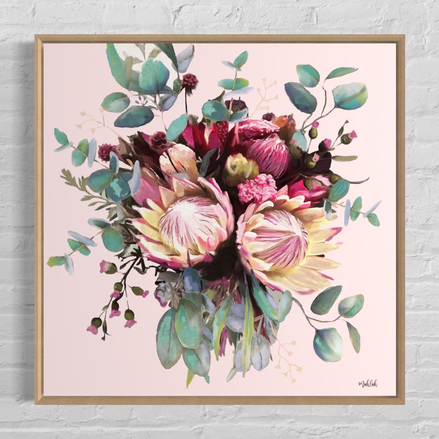 Lauren Flowers Pink (Square) canvas print