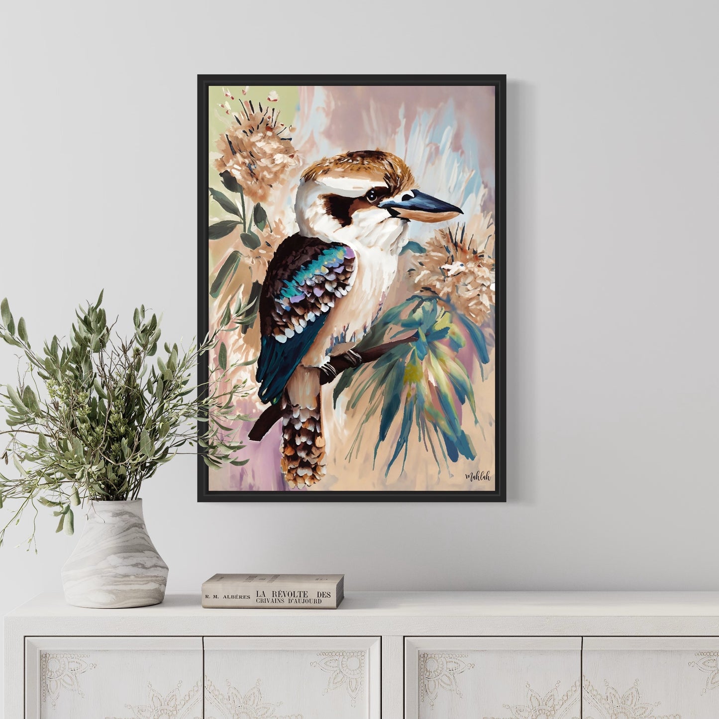 Kookaburra Bloom canvas print