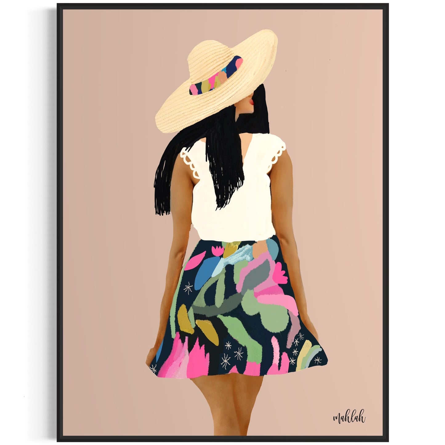Girl in a skirt 2 canvas print