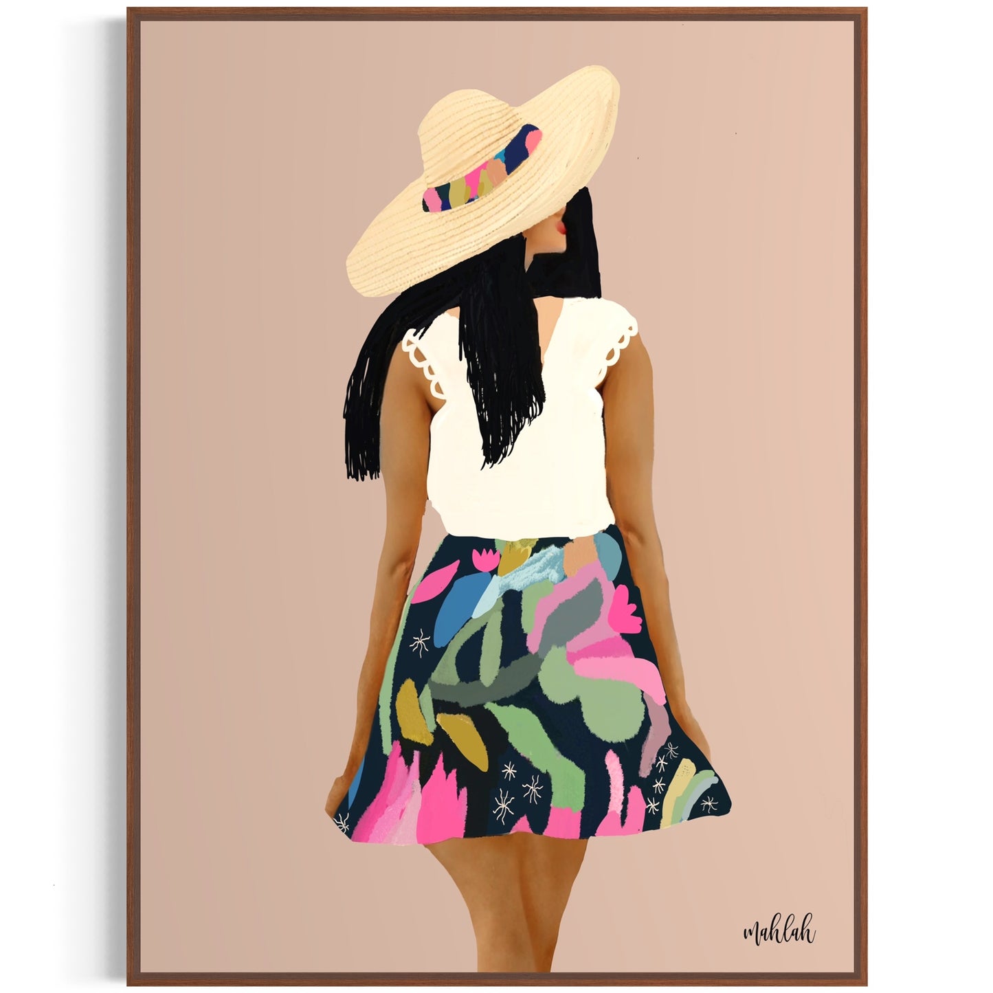 Girl in a skirt 2 canvas print
