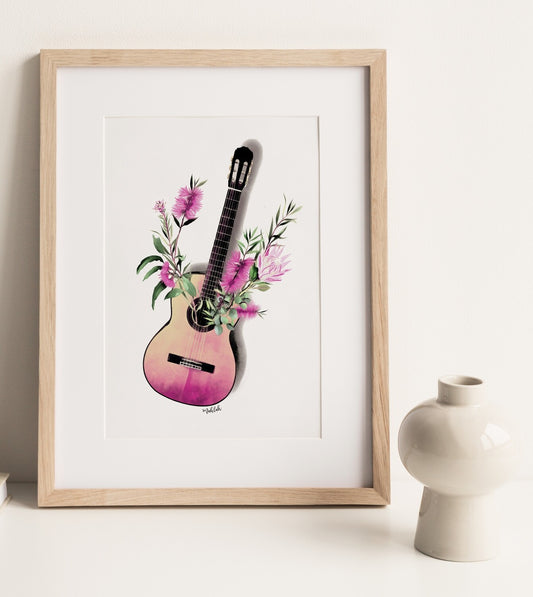 Guitar Pink  Print