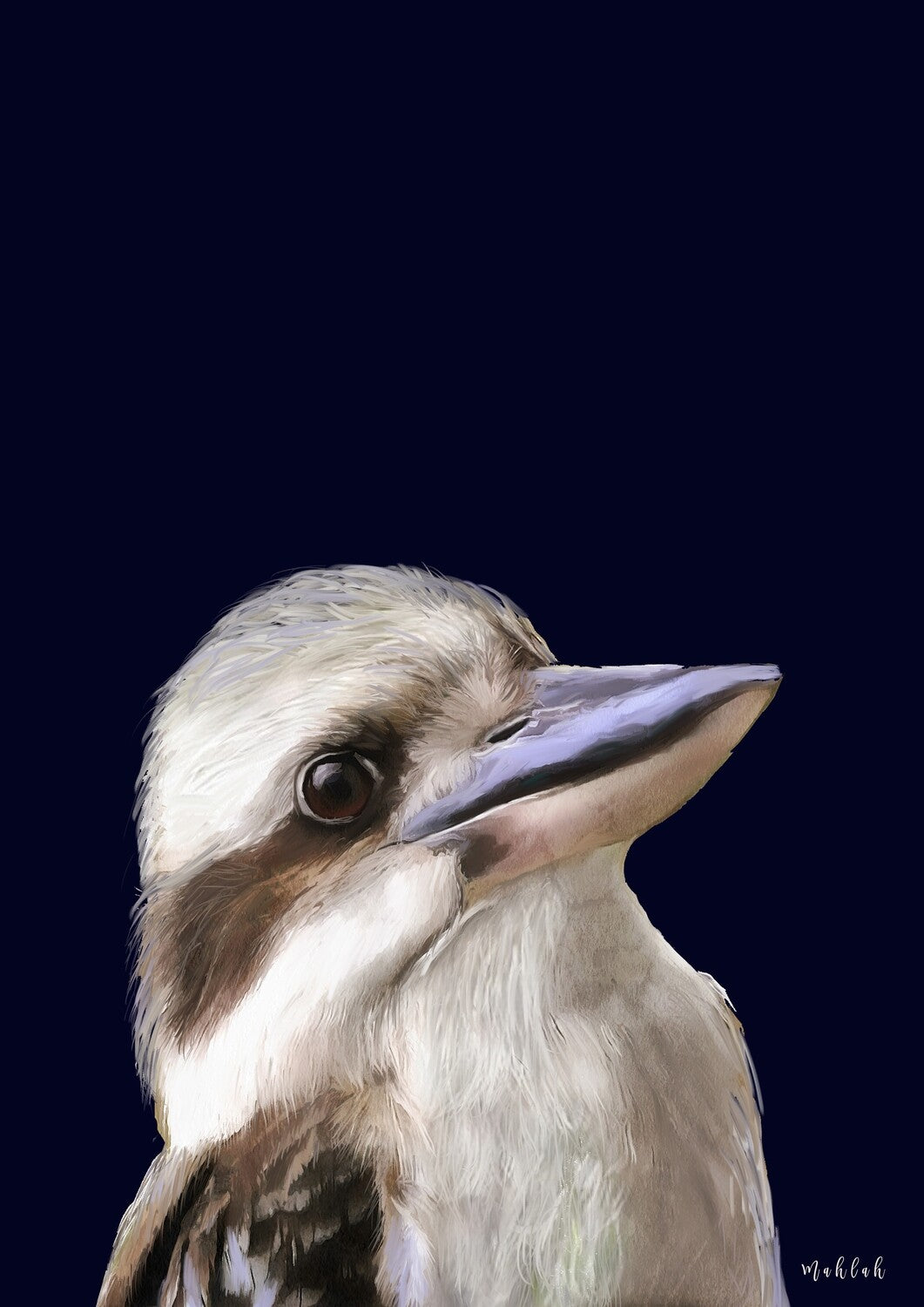 kookaburra Navy Print