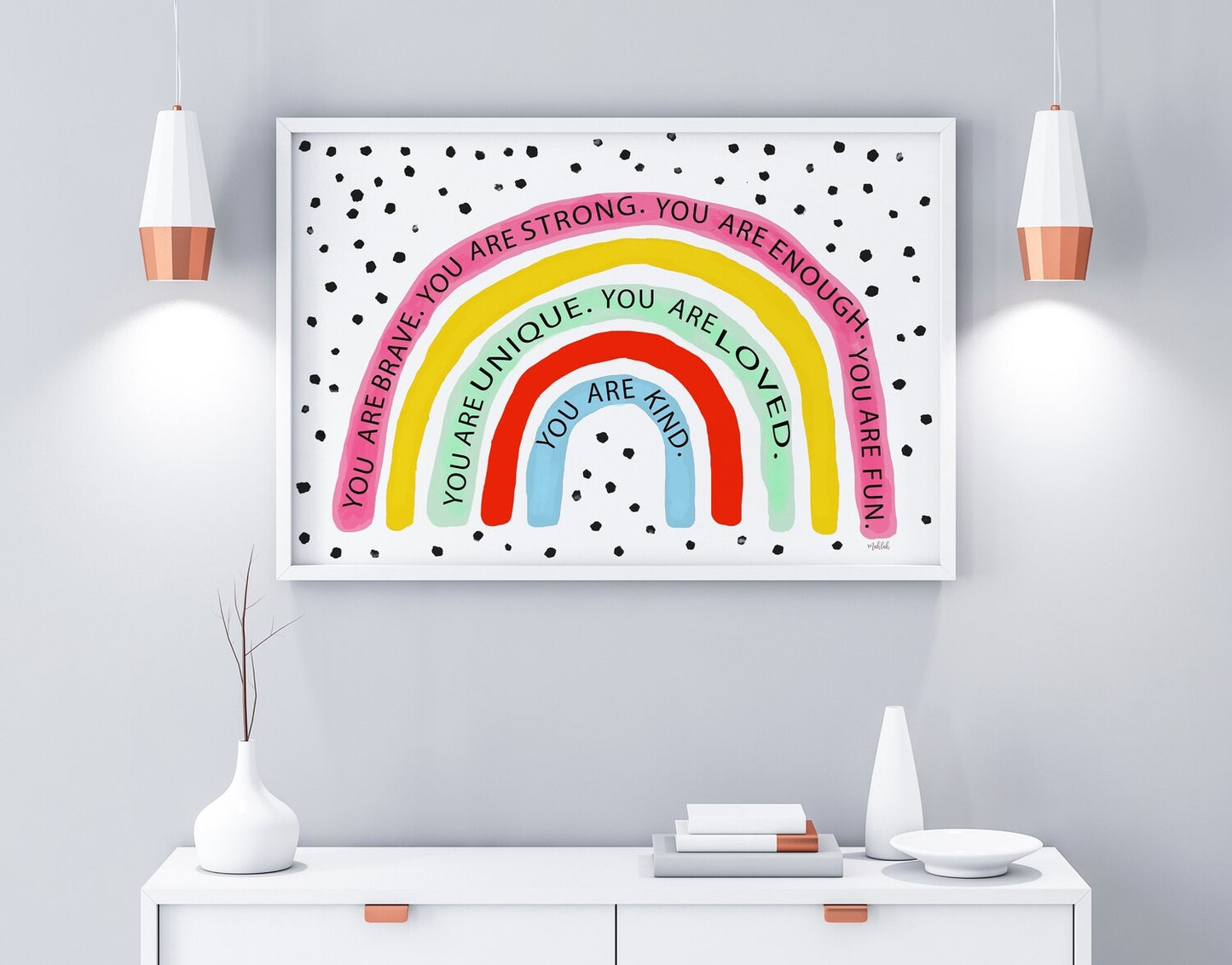 Affirmation rainbow 3 Art  Print