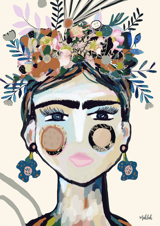 Frida La frida  (cream) Canvas Print