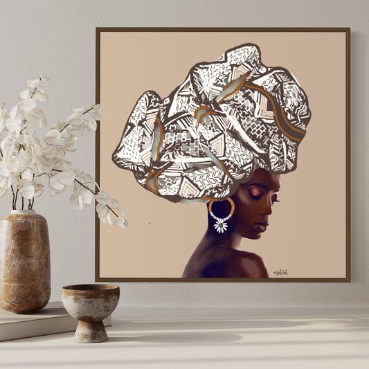 Jasmine 2 (In store pick up Only) Print with Natural  frame - 90cm x 90cm