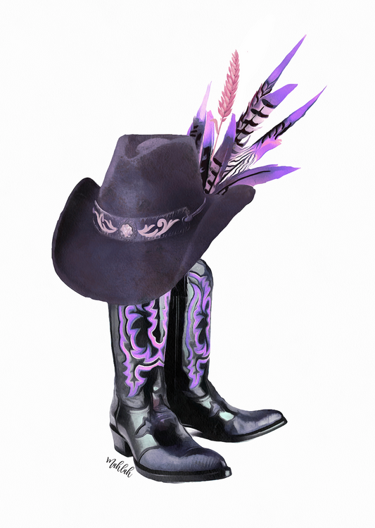 Cowboy Boots  (Purple) Print