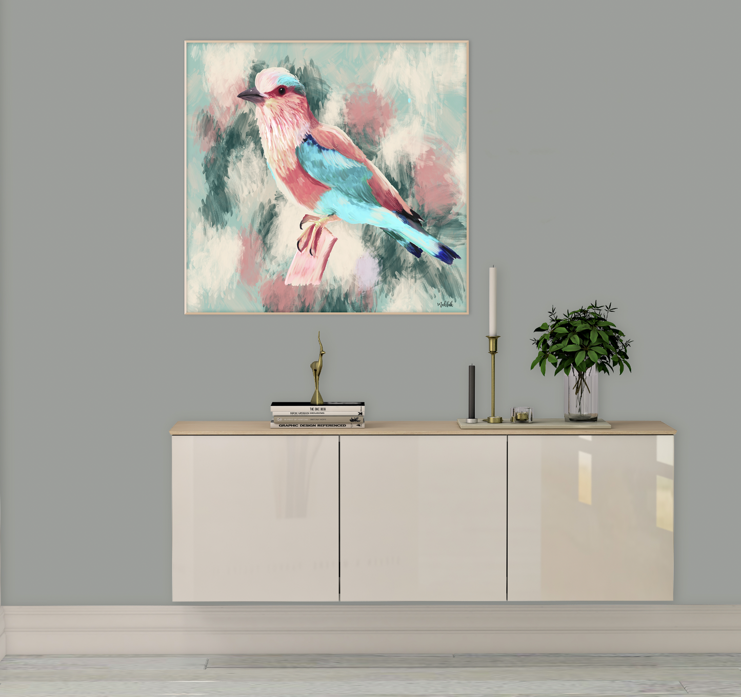 Spring Bird (Square) Canvas Print