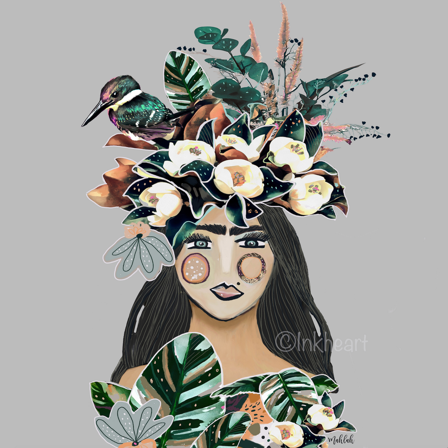 Jungle Frida (Square) Canvas Print