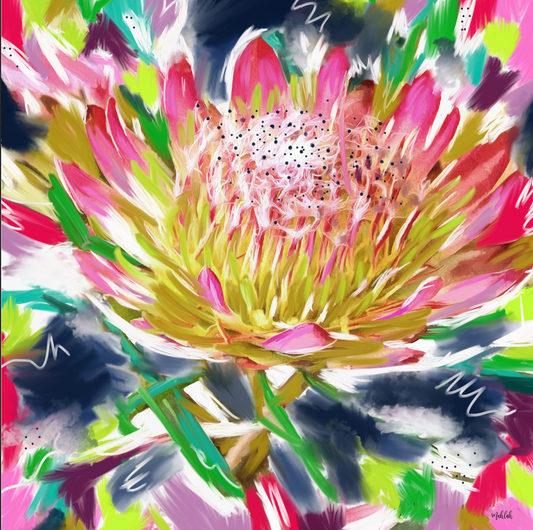 Rainbow Protea Canvas print