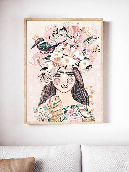 Jungle Frida (Portrait) Pastel Print