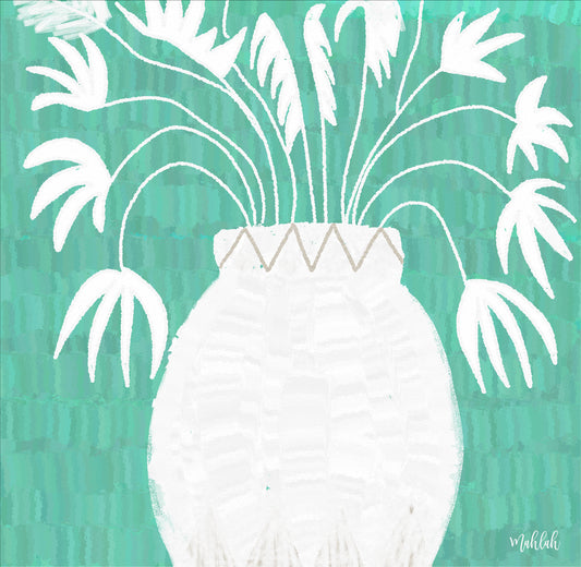 White Leaf jug Canvas Print