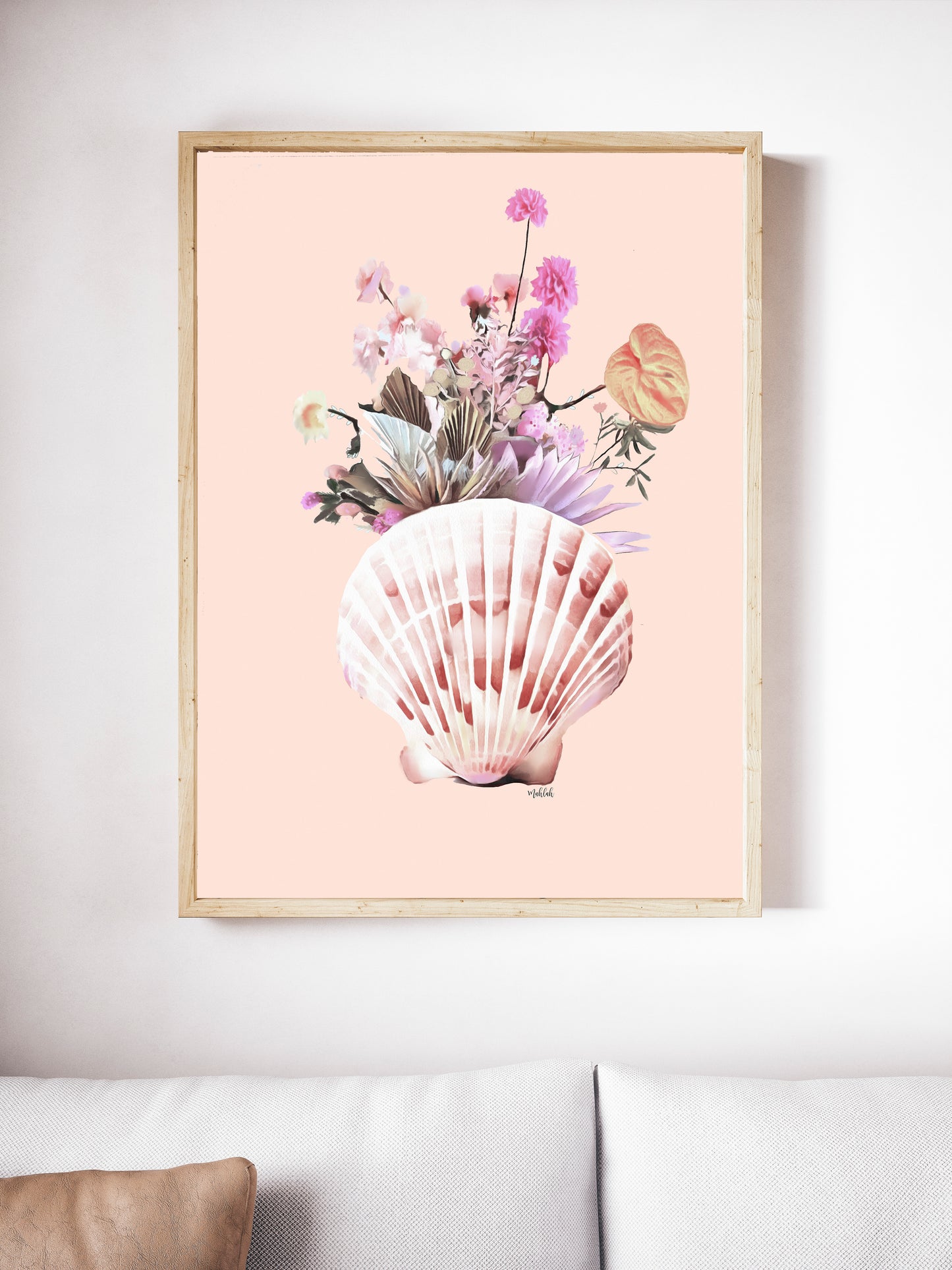 Flower shell (Peach) Canvas Print